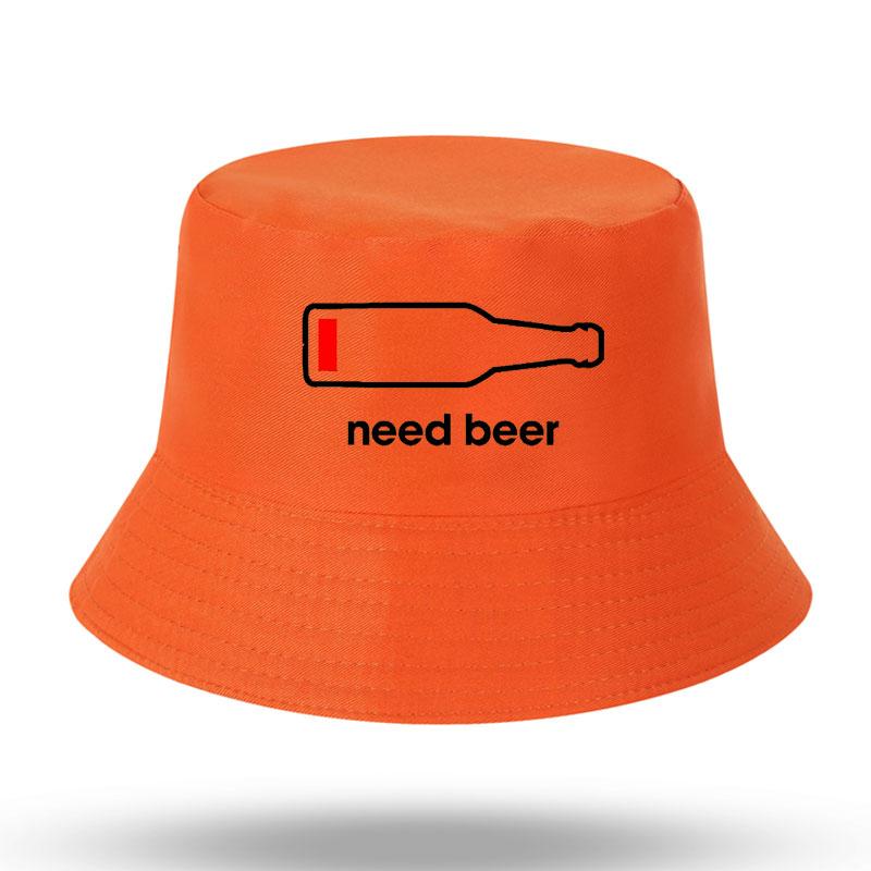 Need Beer Harajuku Hip Hop Men Women Bucket Hat Outdoor Sunscreen Beach Cap Fisherman Hat Fishing Hat Sun Hiking Fishing Cap