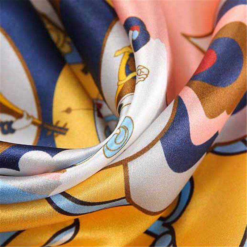 68*68cm 100% Mulberry Silk Scarf Luxury Printed Square Shawl Elegant Lightweight Soft Summer Fashion Accessory Women