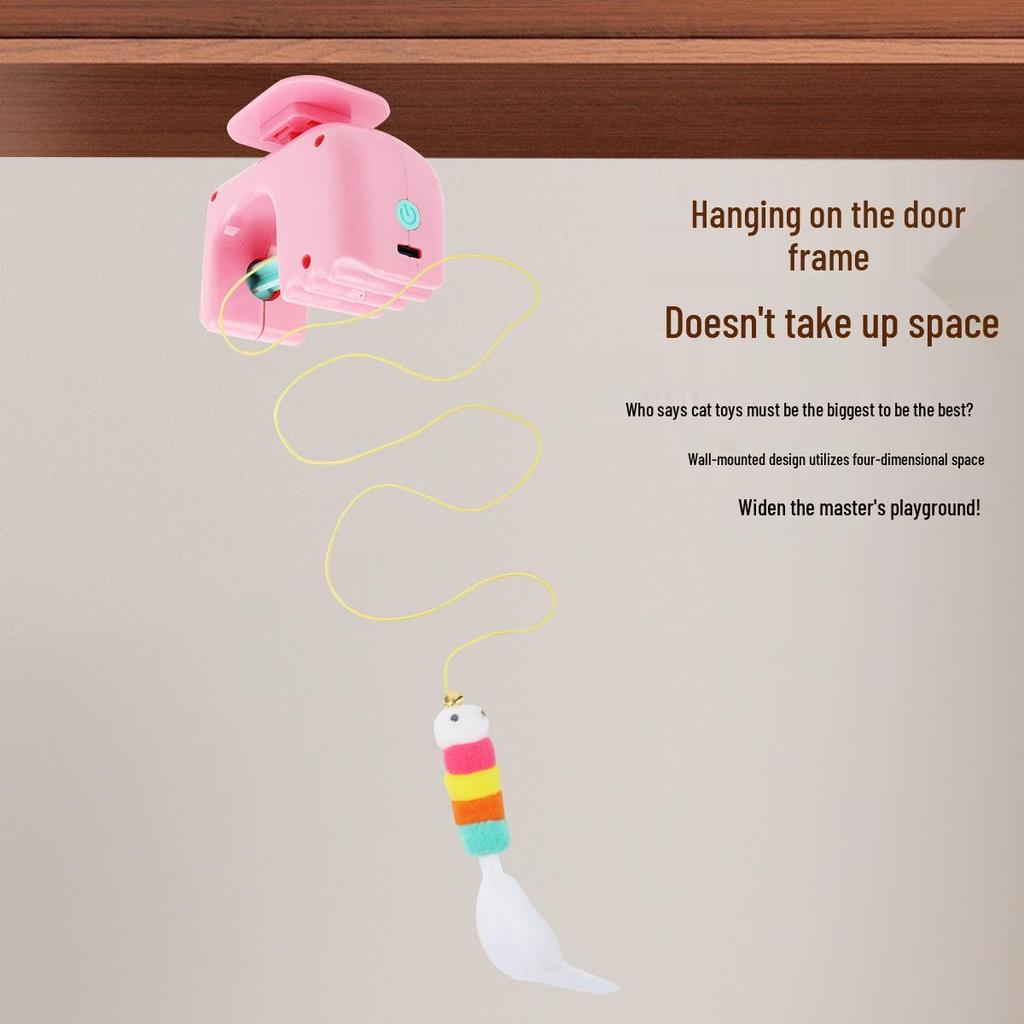 Electric Hanging Door Cat Toy - Automatic Lift and Tease Stick for Self-Entertaining Cats