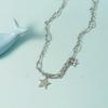 Hiphop Sterling Silver Color Crystalline Tassel Women Star Charm Necklaces Pendants Bridal Party Event Wedding Occasion Jewelry Chokers