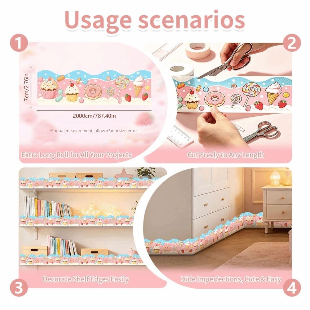 Scalloped Edge Bulletin Board Border 10m/Roll Decorative Board Border Sticker  Classroom Decor