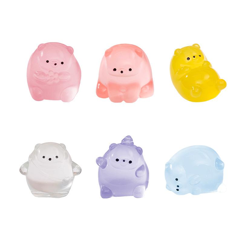 Micro Landscape Decoration Cartoon Cute Luminous Bear Doll Hand Doll House Decoration Desktop Car Resin Decoration