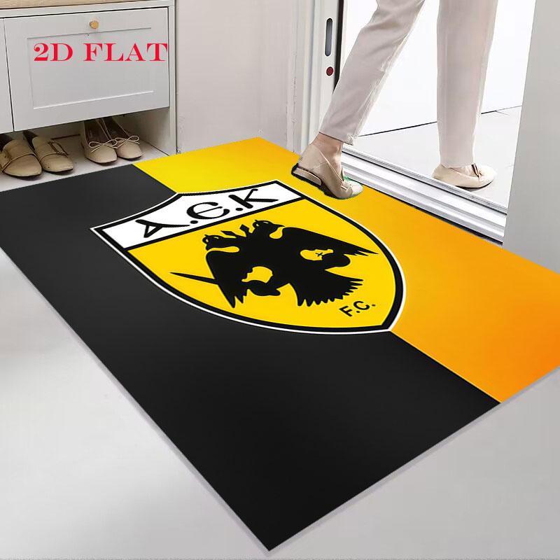 AEK Athen F.C Teppich für Wohnzimmer Schlafzimmer Zuhause Sofadekoration, Rutschfeste Bodenmatte für Kinder zum Spielen