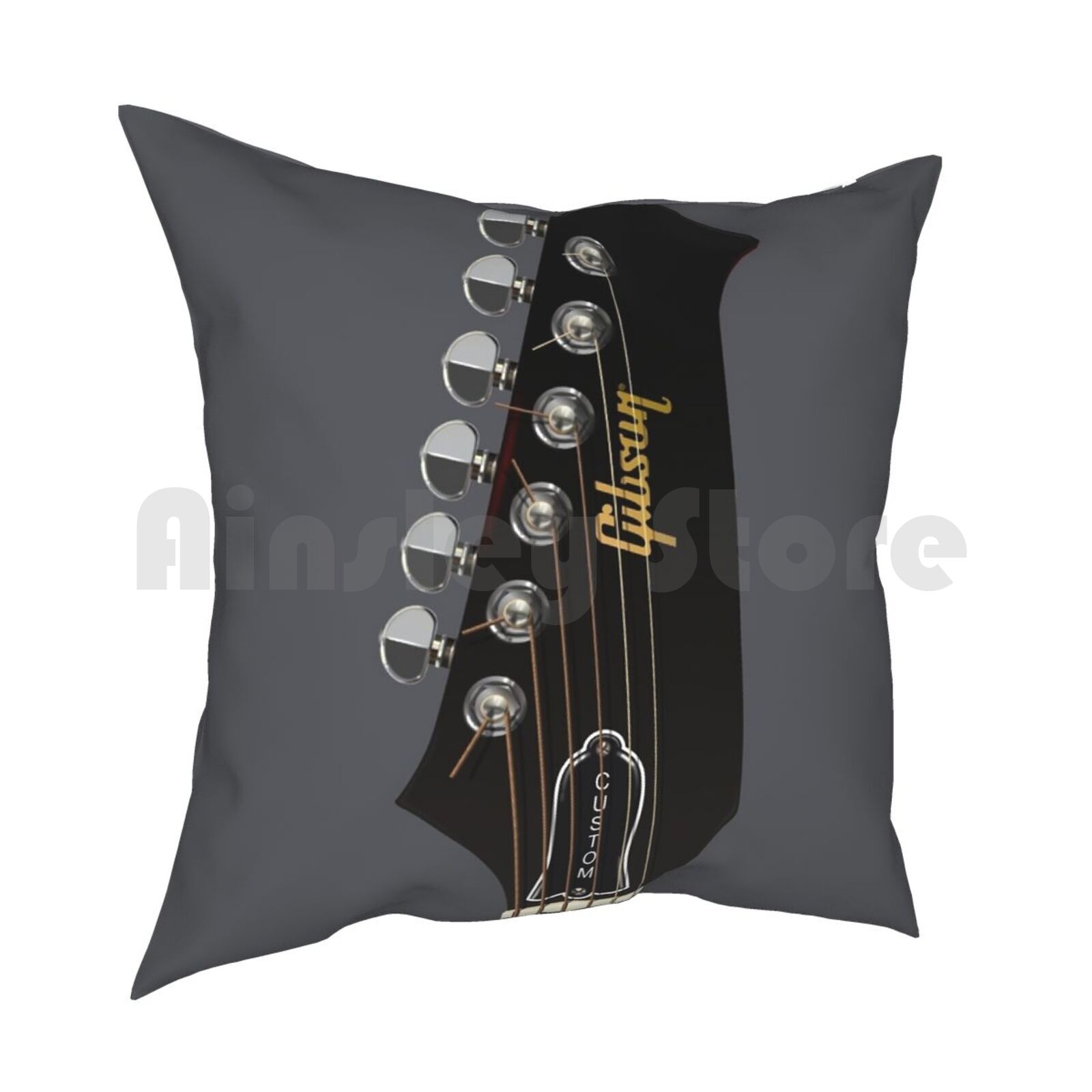Guitar Headstock ArtTrini Lopez Pillow Case Printed Home Soft DIY Pillow Cover Guitar Headstock Tuning String Music Neck 30x30cm 12x12in