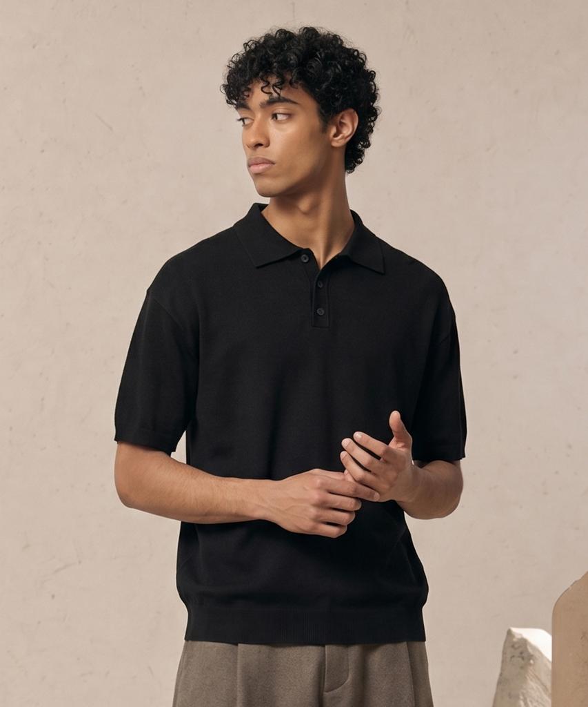 VERYVAIN Essential Summer Polo Knit (Black)