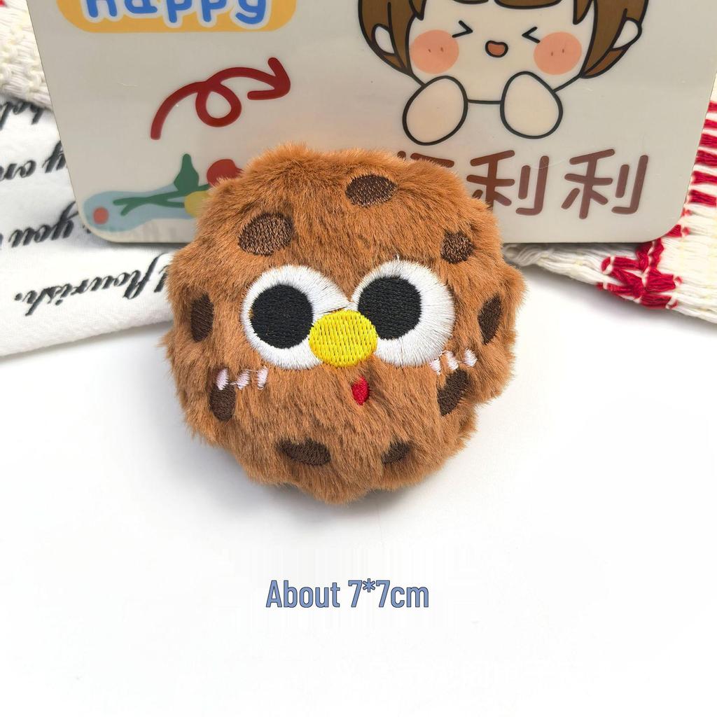 Cartoon Cookie Plush Brooch and Hair Clip Accessory