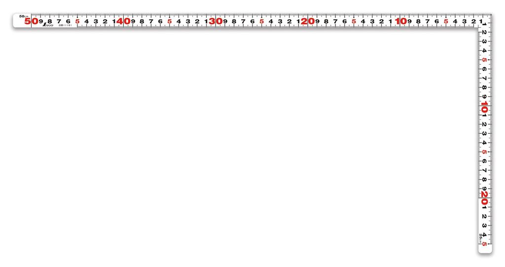 Shinwa Sokutei Flat Curved 50cm shaku 5 Dual 11181 Ruler, White, (1 sun), Graduations,