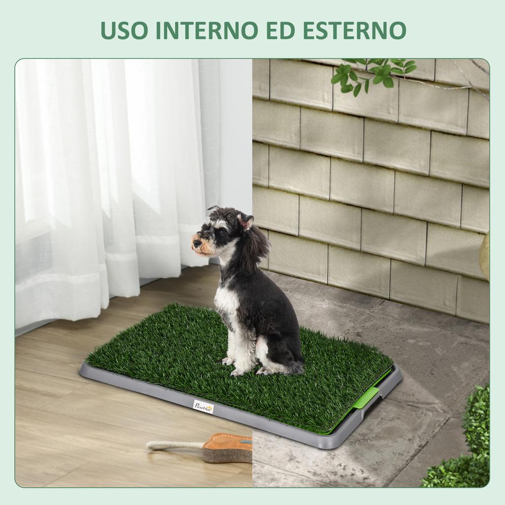 Dog Toilet with Synthetic Grass, Replacement Grass and Lower Tray for Indoors and Outdoors, 67x41x3.5 cm
