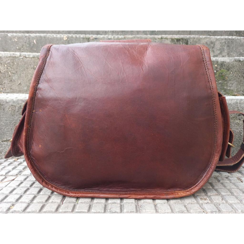 Dámská voskovaná ručně vyrobená kožená taška přes rameno Cestovní peněženka Hnědá CrossBody kabelka