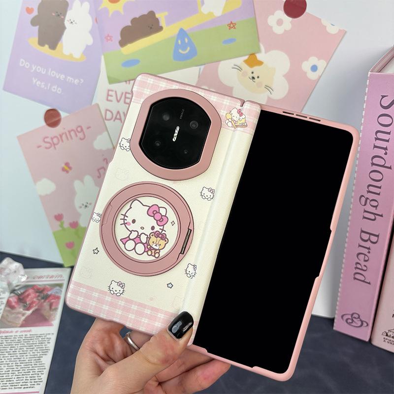 Applicable to Huawei MateX7 mobile phone case, skin-sensitive rotating bracket, cartoon central axis magnetic X6 case and film integrated case