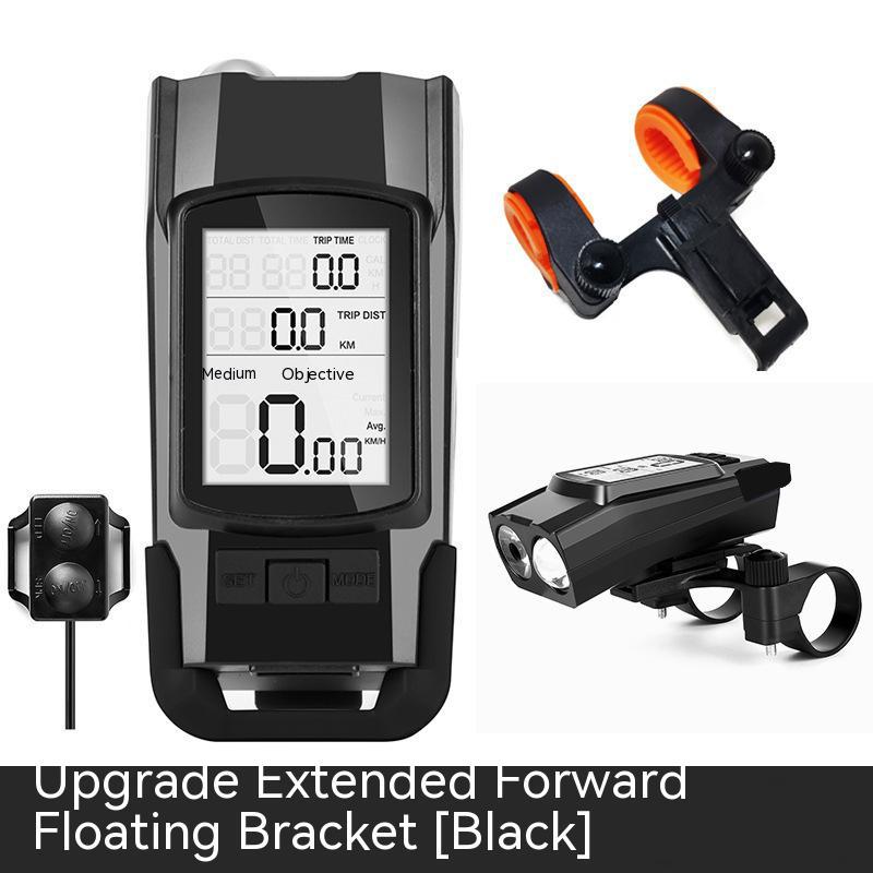 4 Mode USB Bike Light Lamp Bicycle Computer 3 Mode Horn Flashlight Cycle Bike Speedometer Led Front Lights Cycling Headlight