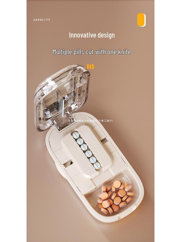 Portable Travel Pill Cutter: Splits Pills Into Halves or Quarters