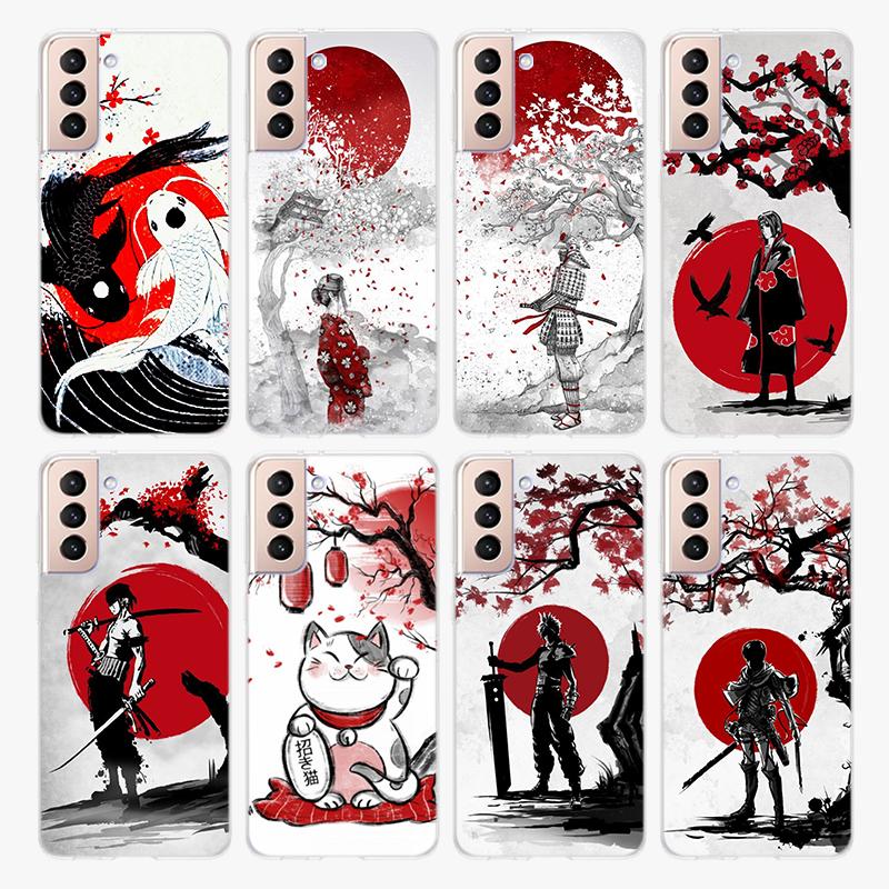 

Japanese Red Sun Anime For Samsung Galaxy S22 Pro S21 S20 FE Ultra S10 S10E Lite S9 S8 Plus S7 S6 Edge Soft Phone Case