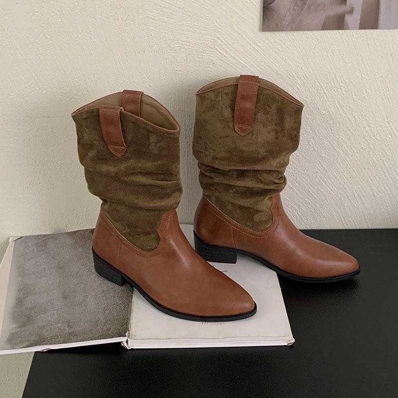 Fashion Fashion Pointed Toe Ladies Chelsea Short Boots Shoes Footwear Slip On Women Ankle Boots With Low Heel Shoes Pumps