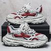 Men's Shoes 2025 Summer New Mesh Breathable Casual Sports Shoes Ins Light Luxury Versatile Thick Sole Heightening Dad Shoes
