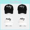 Wifey Embroidered Casual Baseball Hat With Adjustable Closure For Outdoor Activities
