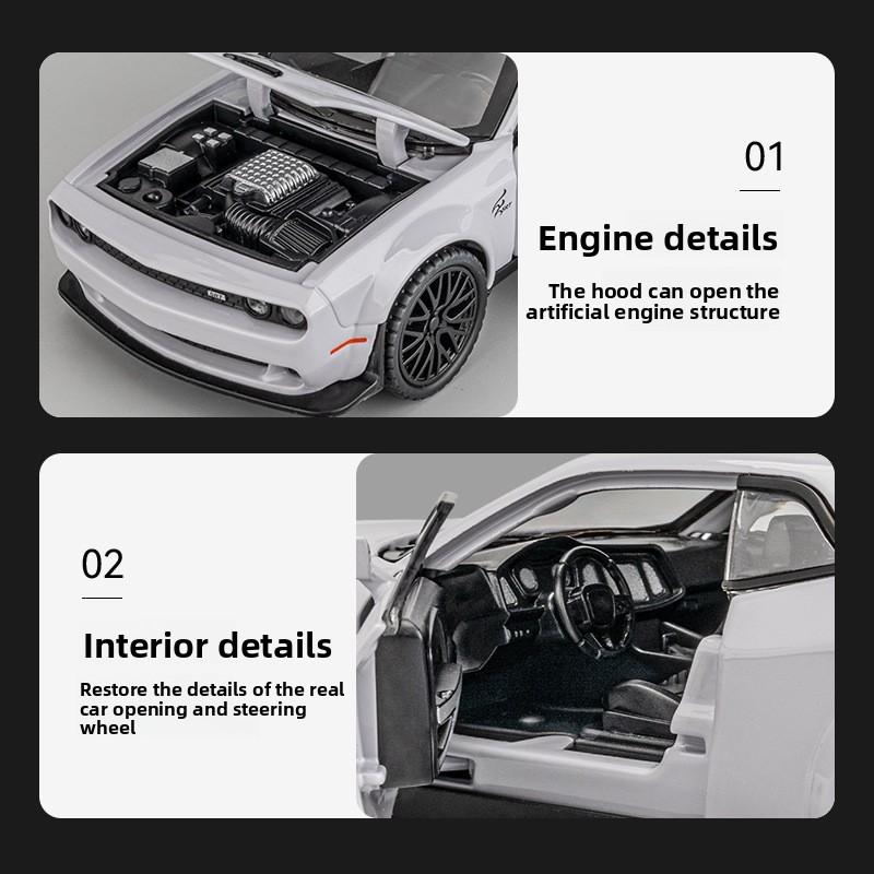 Alloy Challenger Hellcat Toy Car With Light Sound And Operation Inertia