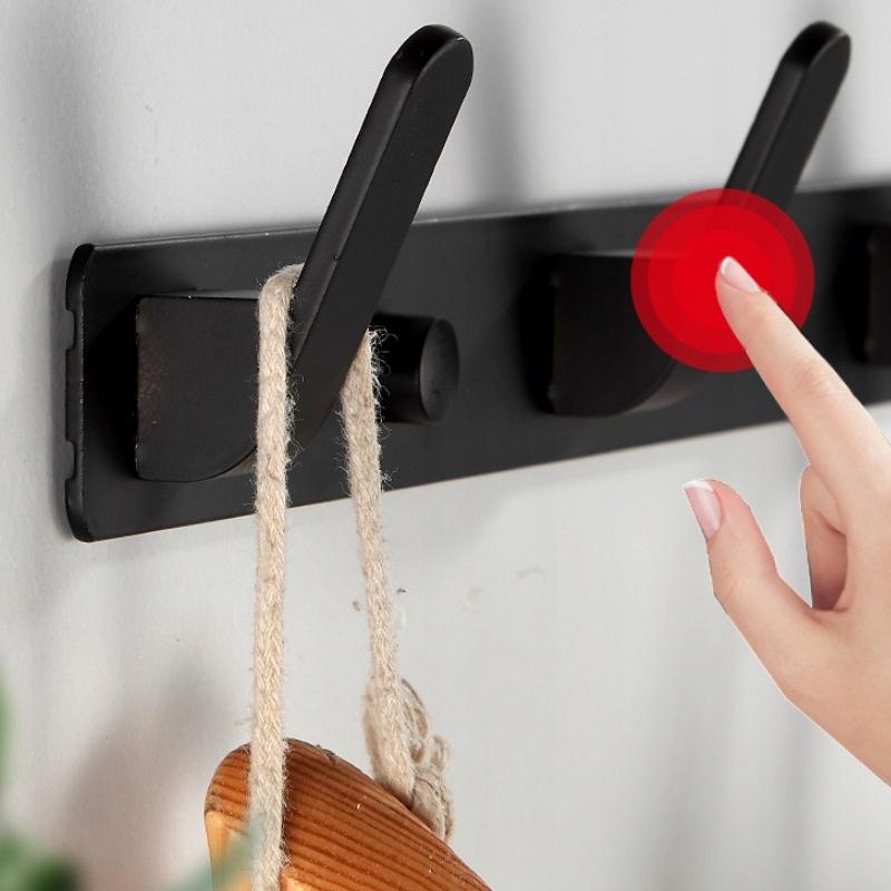 Colgador Metálico de Pared para Baño para Ropa y Toallas, Negro