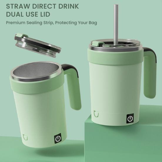 Automatic Stirring Coffee Mug Digital Temperature Display Insulated Smart Self Electric Mixing Cup Stirring Mug Portable nero