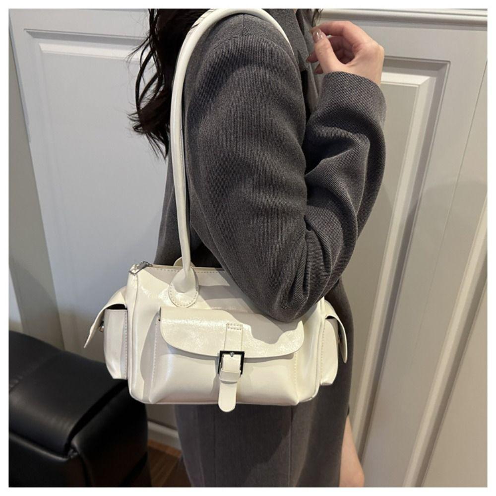 New PU Shoulder Bag Large Capacity Retro Style Women Bag Portable Underarm Bag Women Fashion
