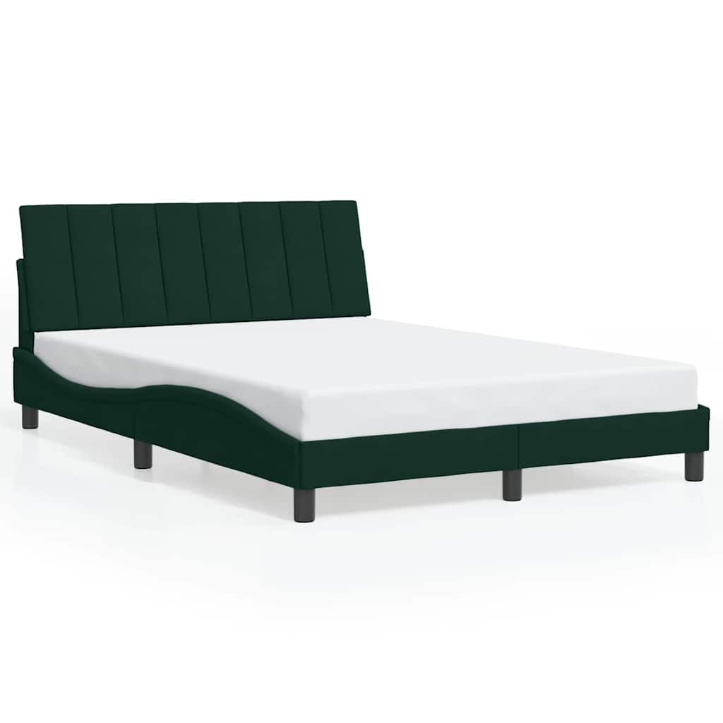 Bed Frame without Mattress  Hanko  Dark Green 140 x 190 cm Velvet