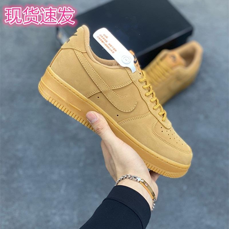 Shoes Air Force One Wheat Low Top Men s Shoes Women s Men s Board Shoes Women s Shoes Sneakers Slippers Couple 36