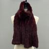 Women Winter Sable Scarf Knitted Natural Fur Shawls Fluffly Female Warm Scarves 78x25cm