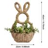 Hand Woven Bunny Flower Basket Handmade Bunny Basket Wreath Easter Bunny Basket  Wall Decoration