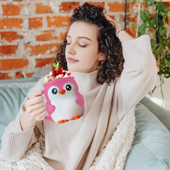 Ice Cream Cup Holder Penguin Shape Soda Beer Bottle 16 Oz Capacity Dessert Party Accessory Kitchenware