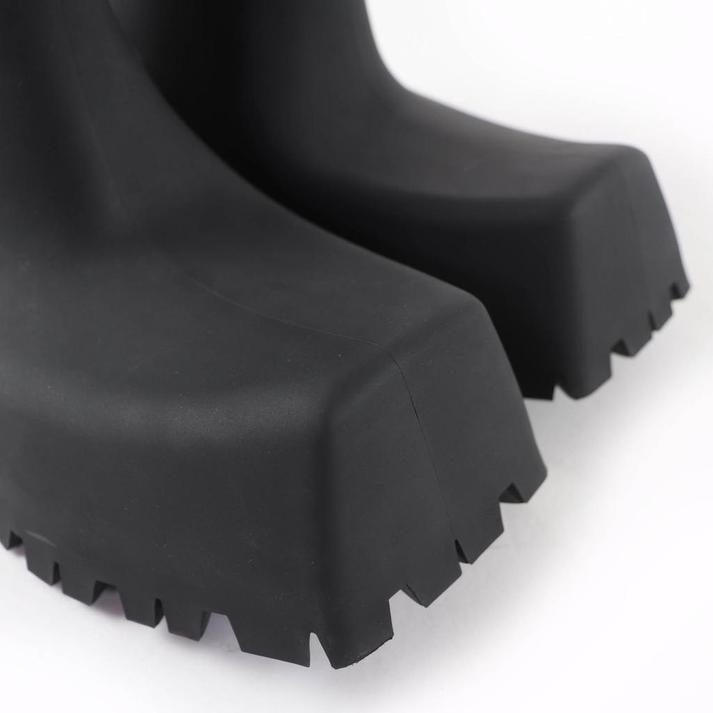 Great BALENCIAGA short boots TROOPER Black series rubber Women 679326 Used