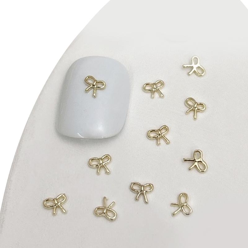 20pcs Metal Bowknot Nails Art Decoration 3D Nail Charms for Women Nails Art