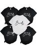 Bride Heart Evjf Hen Party Gropu Women T-shirt Girl Wedding Female Tops Camisetas Female Fashion O-Neck Short Sleeve