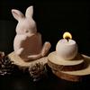 Creative Rabbit Shape Hollow Candle Holder Silicone Mold Cute Easter Bunny DIY Candle Jar Cup Resin Mold Candlestick Vase Making