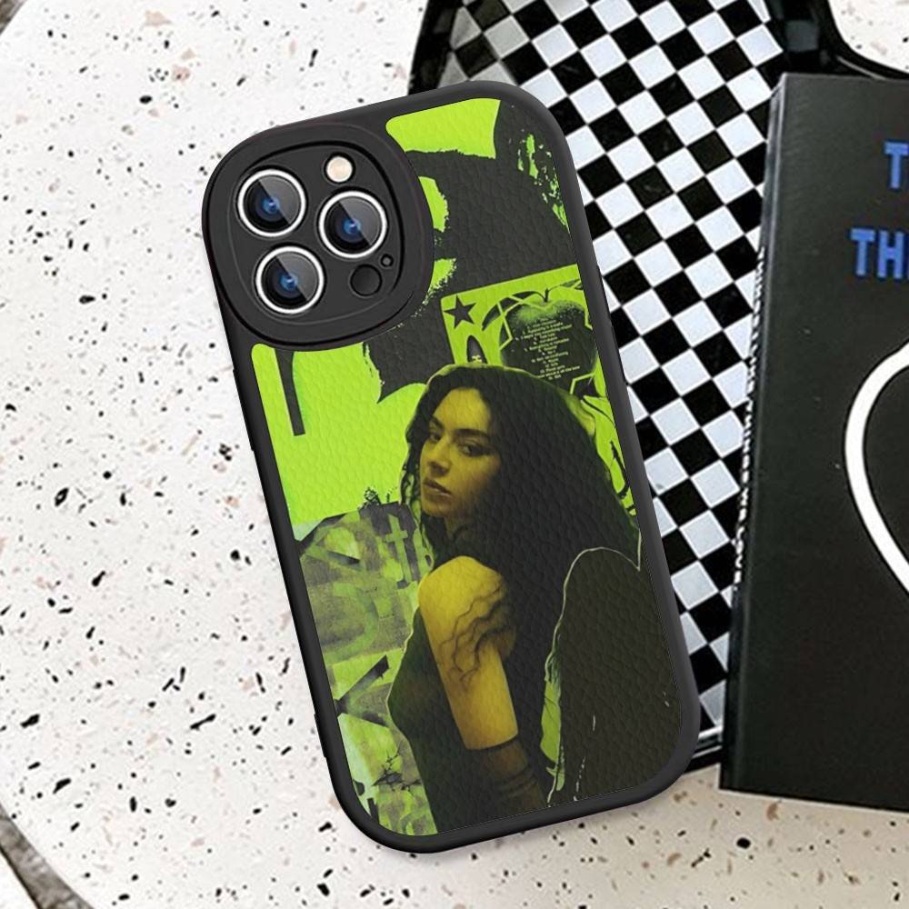 British Pop C-CharliS-XCX Singer Leather Phone Case For IPhone 16 15 14 17 Pro Max 11 12 Mini Plus Soft Shell