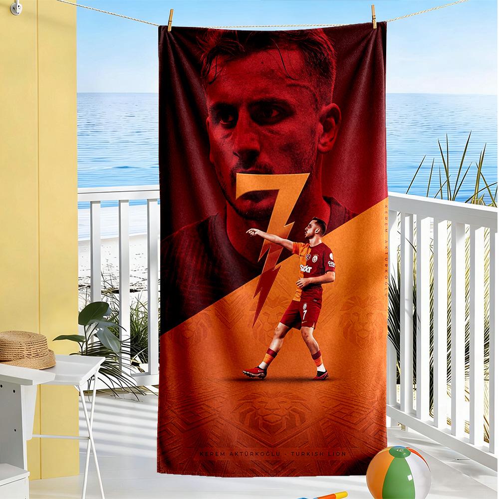 Galatasaray Beach Towel Super Soft Microfiber Quickdry Fabric Comfortable Lightweight