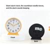 Quiet Movement Kids Alarm Clock with Arabic Numerals Modern Minimalists Battery Operated Table Clock for Student Gift