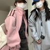 Sweatshirt-Jacke für Damen, Herbst, lockere Kapuze, warmes Sweatshirt, sportlich, lässig, Reißverschlussjacke