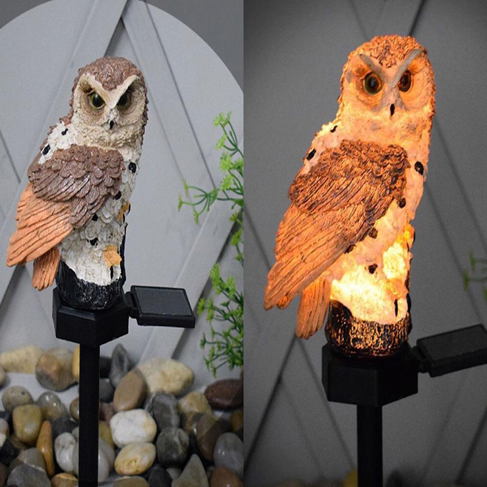 LED Garden Lights Solar Night Lights Owl Shape Solar LED Lamp Outdoor  Decorative Waterproof Garden Stake Lights for Walkway Yard Lawn Landscape Ligh