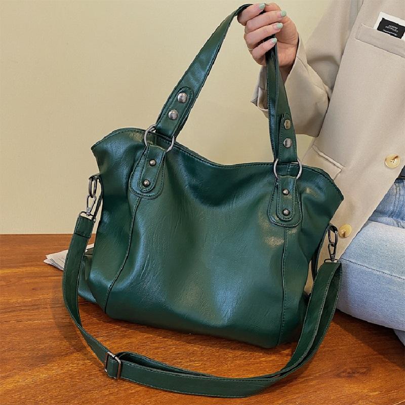 Popular PU leather lady Tote bag daily Casual large capacity Shoulder Bag For women daily Commuter handbag