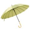 16-bone long-handled solid wood straight rod automatic umbrella, small fresh leather handle umbrella, printed logo gift advertising umbrella