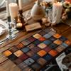 [Vintage Table Mat] 4/6pcs Vintage Oil Painting Table Mat Set | Popular Home Placemats, Festive Seasonal Country Style Washable Table Mats