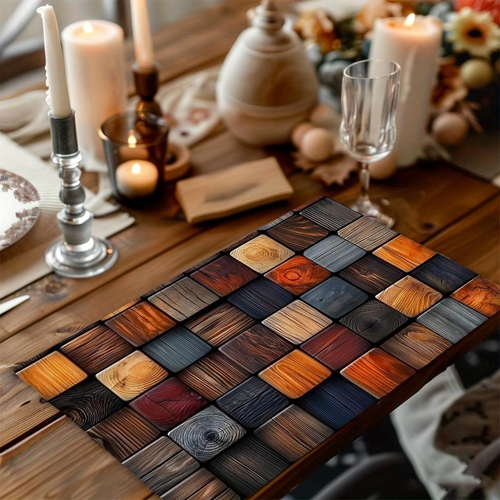[Vintage Table Mat] 4/6pcs Vintage Oil Painting Table Mat Set | Popular Home Placemats, Festive Seasonal Country Style Washable Table Mats