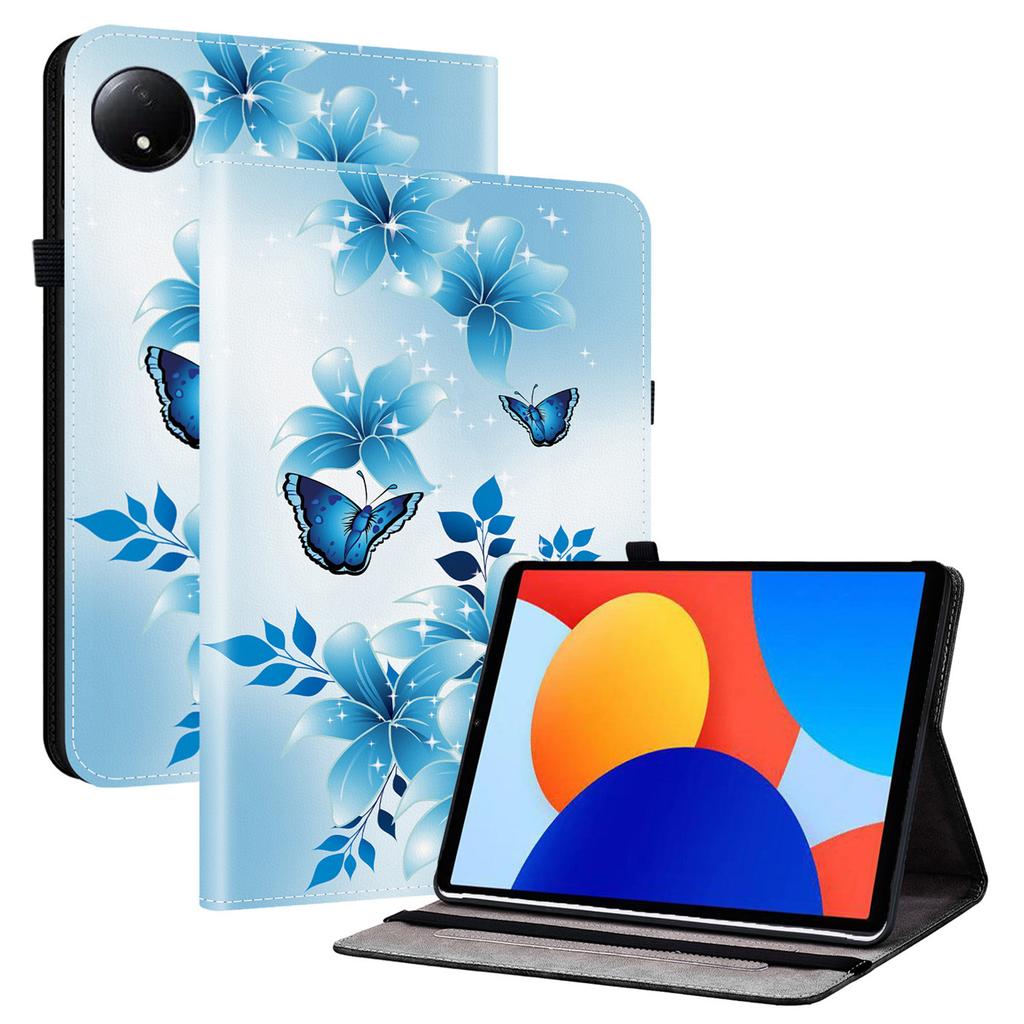 Für Xiaomi Redmi Pad SE 4G 8,7 Zoll Lederhülle Muster bedruckt Ständer Tablet-Hülle mit Kartenfächern