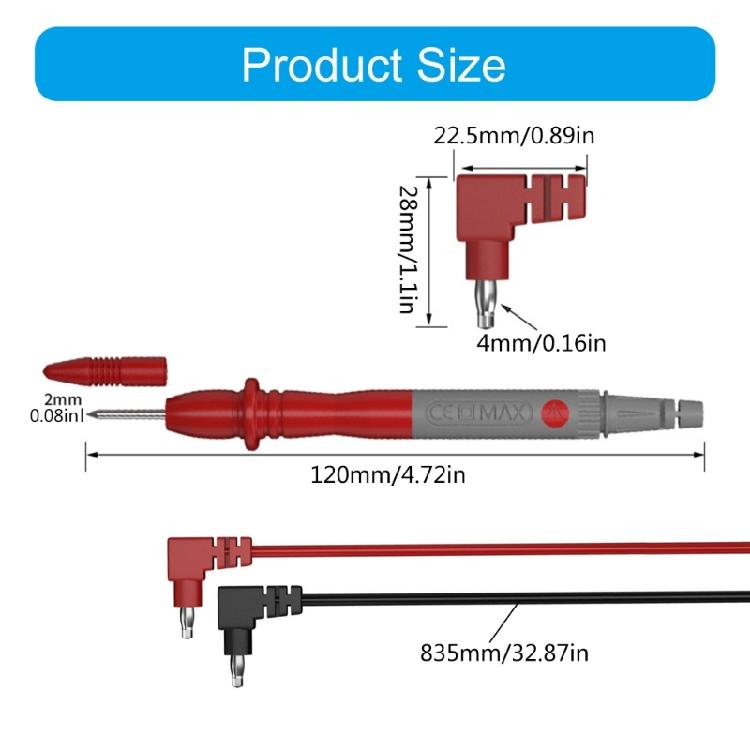 Heat Resistant Multimeter Test Leads  with PVC Insulation Multimeter Probes Leads  with Tip Pair for Stable Measurements