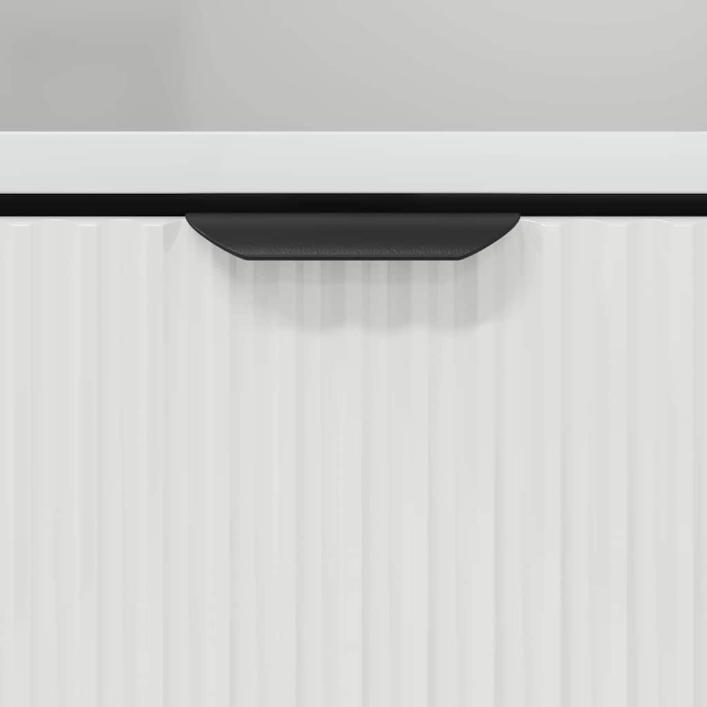 Nightstand High Gloss White 49 X 36 X 61 Cm Particleboard