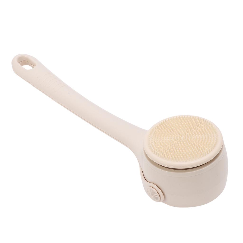 4 In 1 Electric Body Brush 2 Speeds Rechargeable Automatic Dual Handle Back Scrubber for Exfoliating Shower Beige
