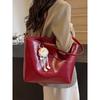 Red Wedding Bag Large-capacity Bag Women's New High-end Shoulder Commuter Bag Bridal Wedding Tote Bag