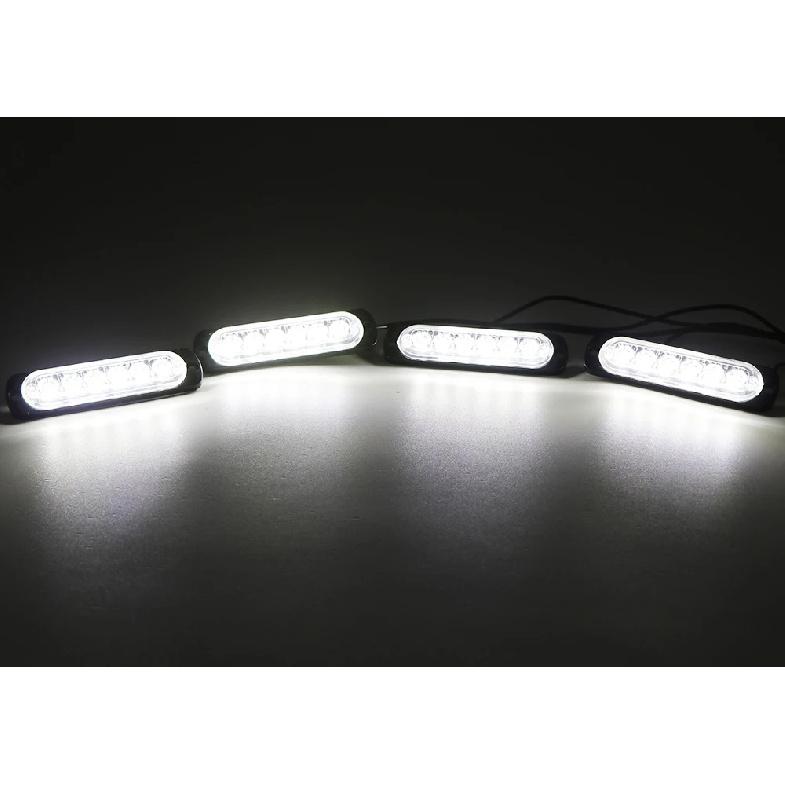 4 in 1 Car Front Grille Lighting Police LED Emergency Strobe Warning Lights Fireman Flash Beacon Signal Lamp Yellow White 12V