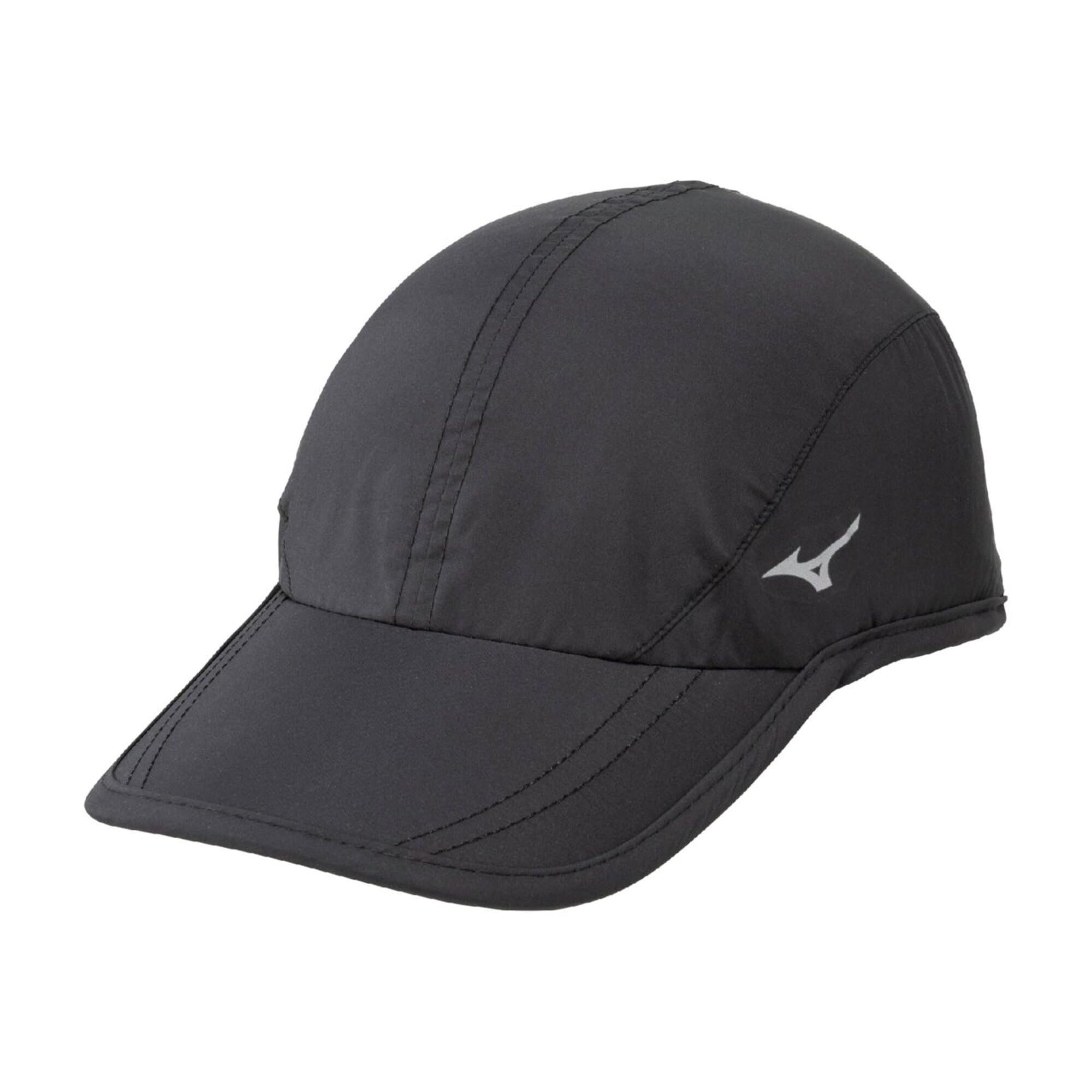 

Mizuno Running Night Running Cap with Reflective Black Cap, Water-Repellent Finish, J2MW1010, чёрный