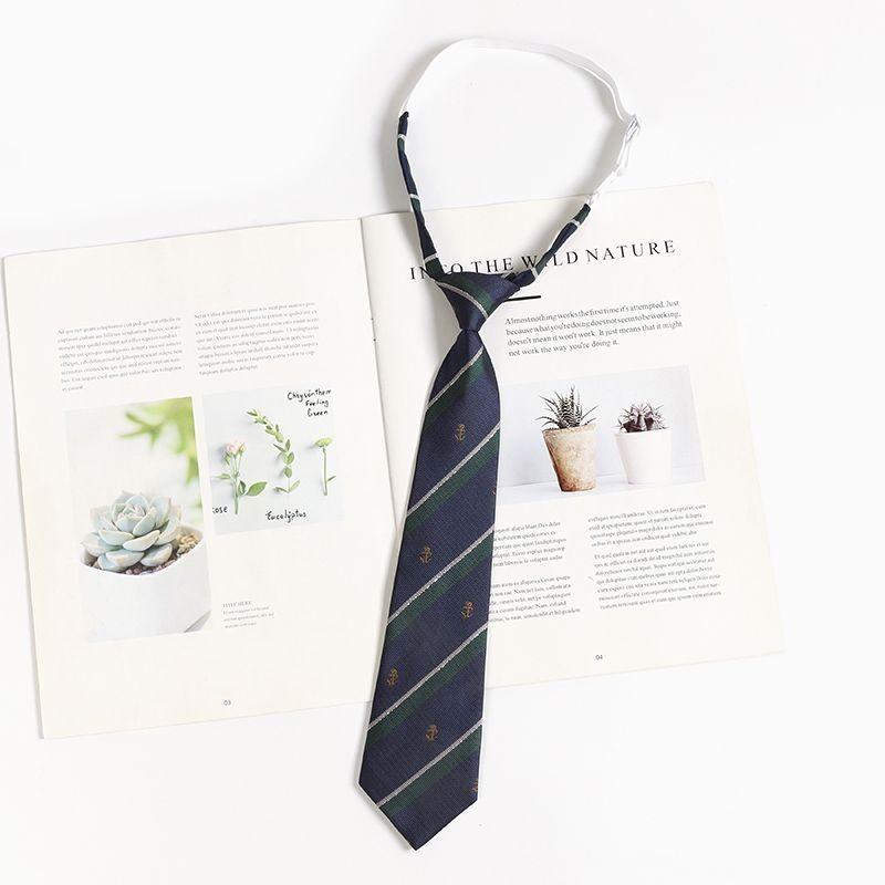 Kids Tie With Striped Badge Pattern For School Uniforms And Casual Wear